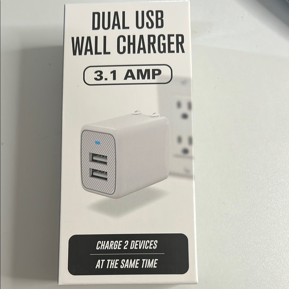 Dual USB Wall Charger - White